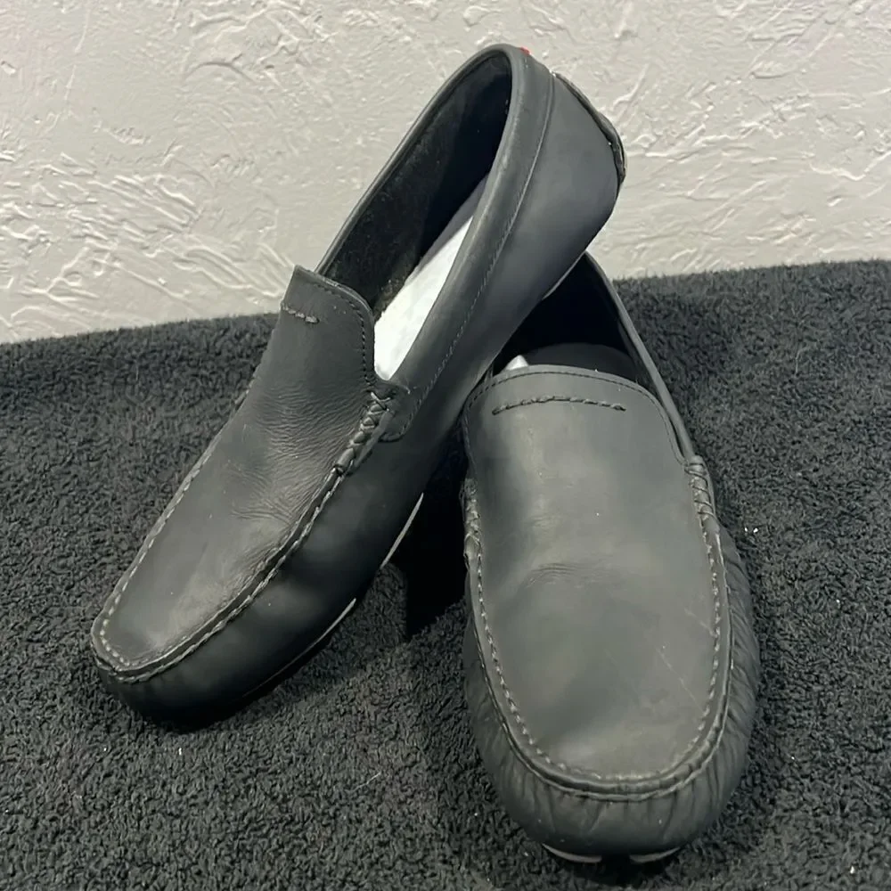 UGG Australia‎ UGG HENRICK Black  DRIVING Loafer SHOES Men Sz 10/10.5 - EUC